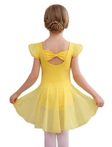 MdnMd Ballet Leotards with Skirt for Toddler Girls