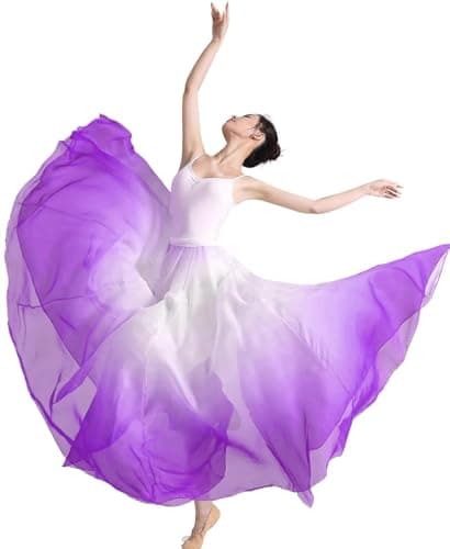 ORIDOOR Graduated Color 35" Lyrical Dance Skirt for Women