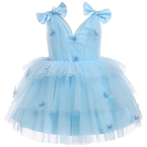 IMEKIS Toddler Girls Rainbow Butterfly Birthday Tutu Dress