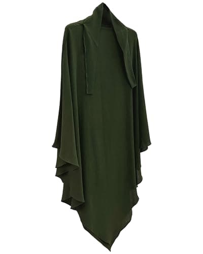 Zofocy Muslim woman's pure color hijab dress