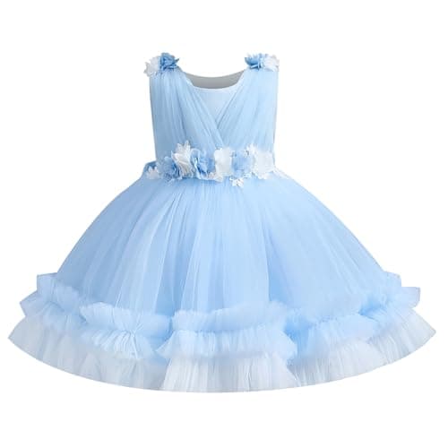 OBEEII Baby Girls Flower Tulle Tutu Dress for Formal Events