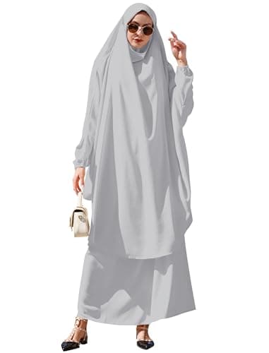 IWEMEK Muslim Women's Chiffon Abaya Dress Set