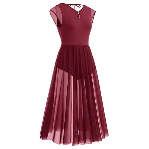 ODASDO Women's Flowing Maxi Dress for Lyrical and Contemporary Dance