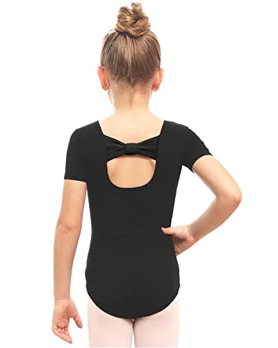 Black Ballet Dance Leotard with Bow Back for Girls (Toddler/Little/Big Kids)