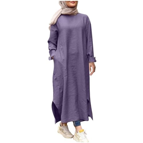 KUIOLYPOER Women's Pakistani Kaftan Abaya, Muslim Dress for Prayer and Dubai Outfits