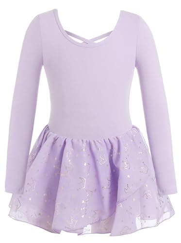 Phineein Girls' Sparkle Ballet Leotard with Skirt