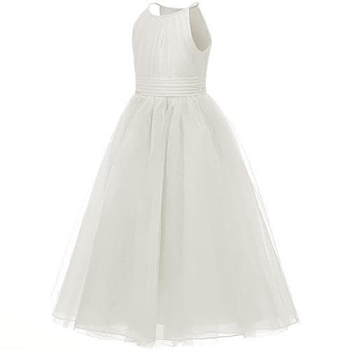 Abaow Kids Wedding Flower Girl Tulle Chiffon Dresses