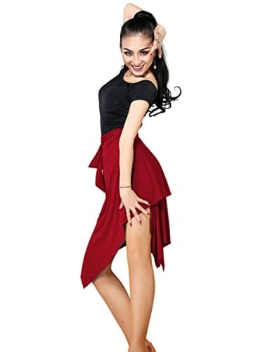 ELLYDOOR Women Latin Salsa Tango Cha Cha Dance Skirt