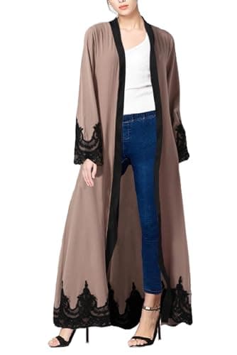 WSPLYSPJY Embroidered Women's Open Abaya Muslim Dress Dubai Kaftan Robe