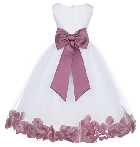 Ekid's Bridal Ivory Tulle Floral Petals Toddler Girl Dress 302T
