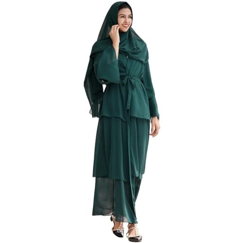 ODASDO Chiffon Abaya Dress for Muslim Women