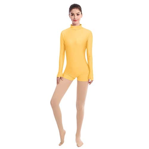 Women's Mock Neck Long Sleeve Dance Leotard for Gymnastics and Ballet