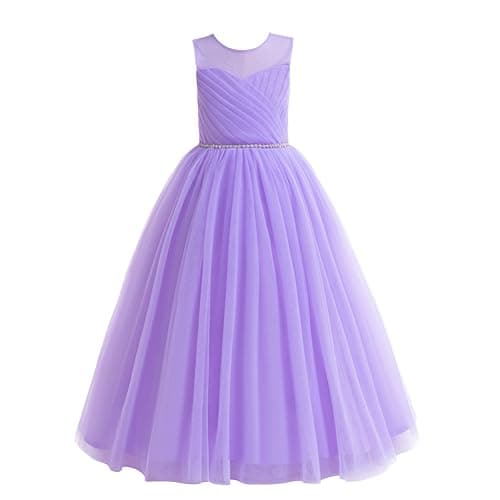 Glamulice Long A-Line Maxi Flower Girl Holiday Dress