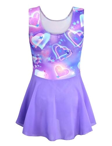 Nokecina Girls' Sparkle Ballet Leotard with Skirt & Dance Dress