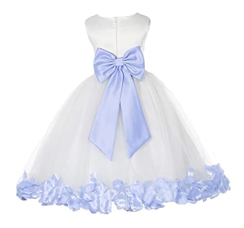 Ekid's Bridal Ivory Tulle Floral Petals Toddler Girl Dress 302T