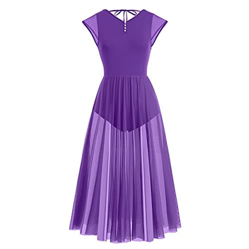 ODASDO Women's Flowing Maxi Dress for Lyrical and Contemporary Dance
