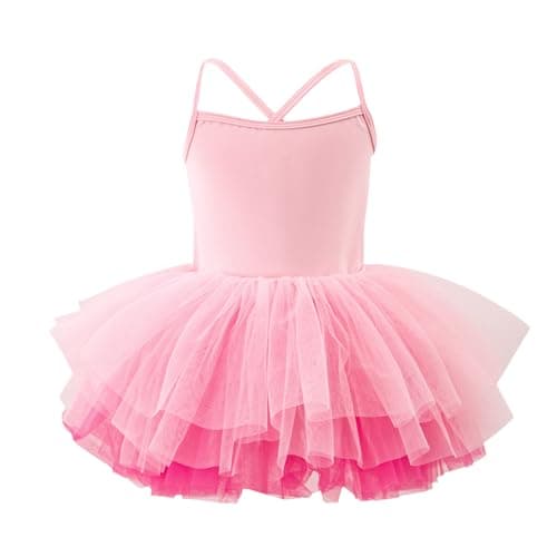 KARETT Girls Ballet Tutu Dress for Toddlers, V-Neck Leotard Outfit, Ages 1-7