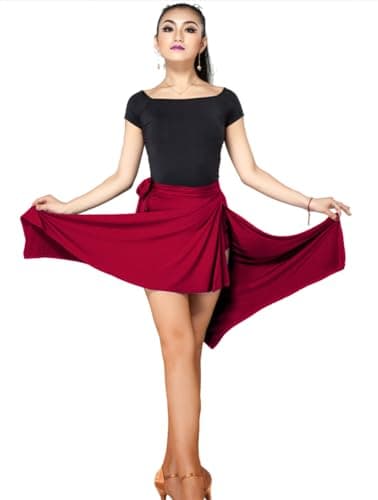 ELLYDOOR Women Latin Salsa Tango Cha Cha Dance Skirt