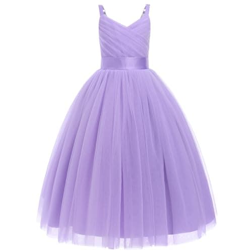 Flower Girls Spaghetti Strap Tulle Maxi Dress