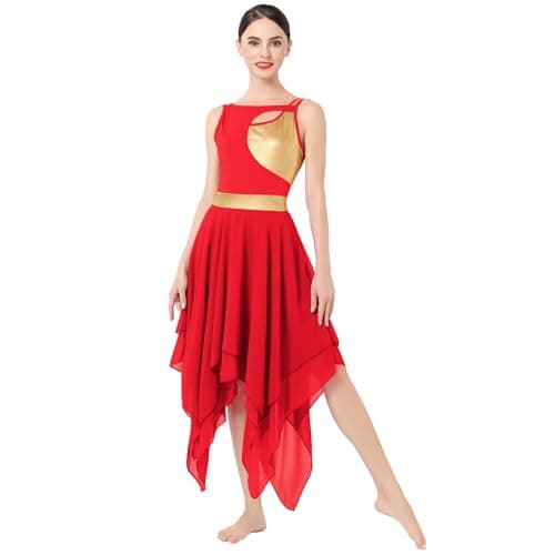 Women's Contemporary Lyrical Dance Costumes - Sleeveless Cut-Out Mesh Tulle Maxi Dress (XS-XL)