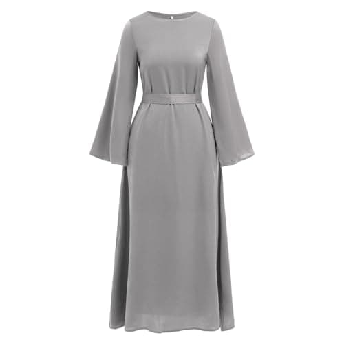 Women Muslim Long Sleeve Kaftan Dress