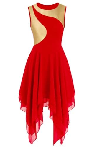 YrsZX Women's Praise Dance Dress & Flowy Skirt for Worship Costumes