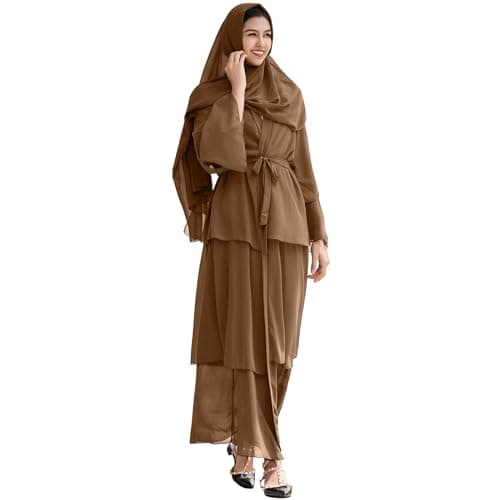 ODASDO Chiffon Abaya Dress for Muslim Women