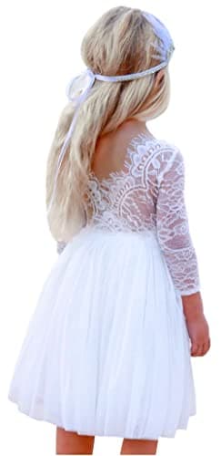 2Bunnies Girl's Rose Lace Back A-Line Tutu Party Dress