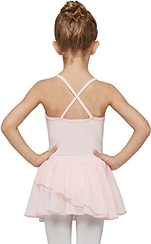 Toddler Girls' Ballet Leotards with Skirt and Puff Sleeves