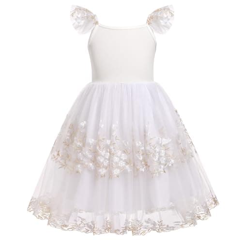 ODASDO Flower Girl Tutu Wedding Dress for Girls