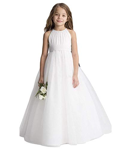 Abaow Kids Wedding Flower Girl Tulle Chiffon Dresses