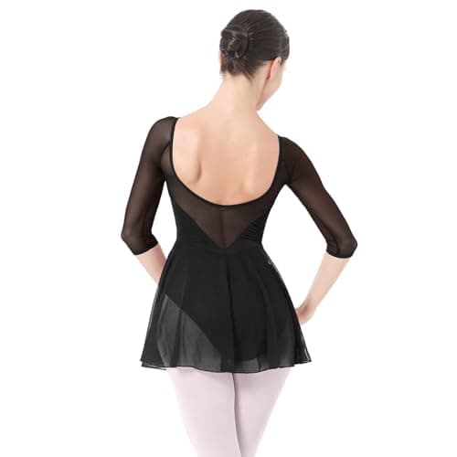 Women's 3/4 Sleeve Ballet Leotard with Skirt - Teens and Adults