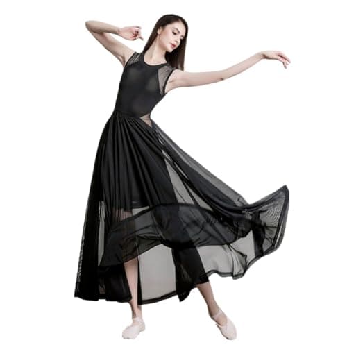 ROYAL SMEELA Women's Modern Lyrical Dance Maxi Dress Sleeveless Tulle Skirt