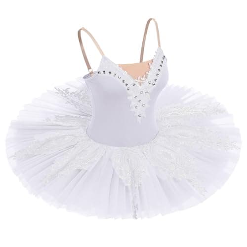 Professional Women's Swan Lake Ballet Dance Platter Tutu Dress Organdy Performancewear