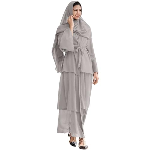 ODASDO Chiffon Abaya Dress for Muslim Women
