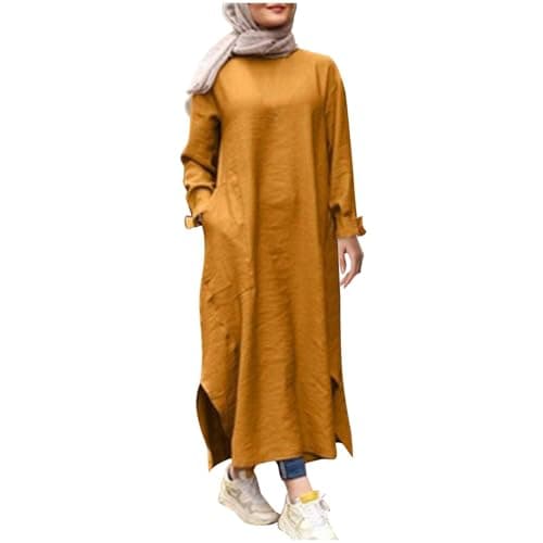 KUIOLYPOER Women's Pakistani Kaftan Abaya, Muslim Dress for Prayer and Dubai Outfits