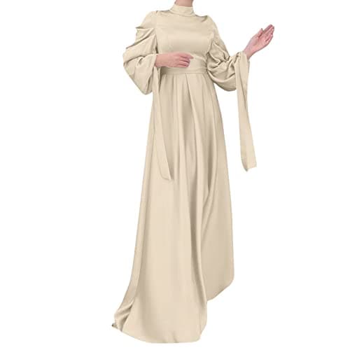 OBEEII Women's Loose Full Cover Satin Abaya Kaftan Abayas S-XXL