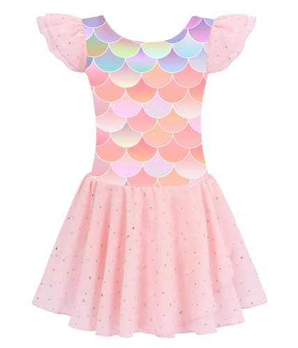 MdnMd Ballet Leotard with Skirt for Toddler Girls