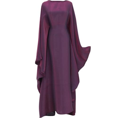 Jazvano Dubai Shiny Bat Sleeve Maxi Abaya for Women