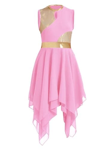 ZYACTU Women's V-Neck Sleeveless Praise Dance Liturgical Dress Lyrical Worship Costumes