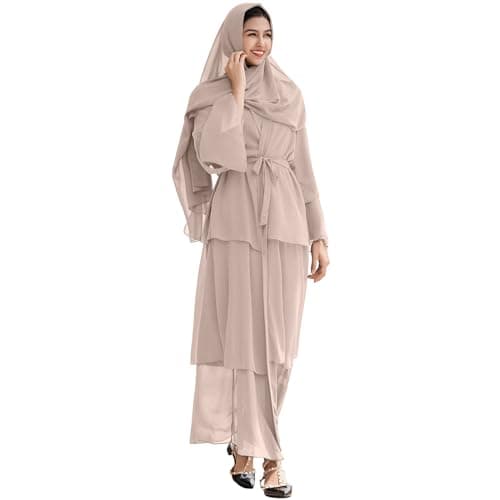 ODASDO Chiffon Abaya Dress for Muslim Women