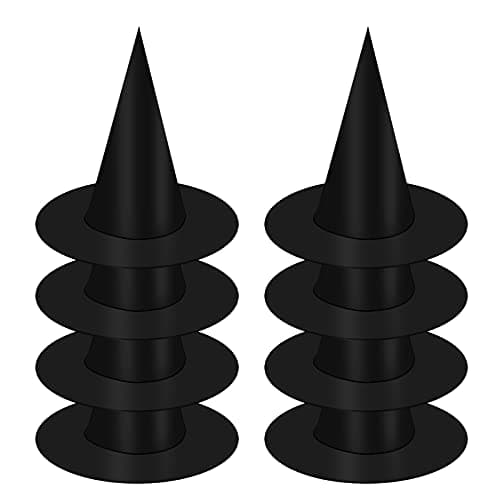 8Pcs Black Hanging Witch Hats for Halloween Party-decoration