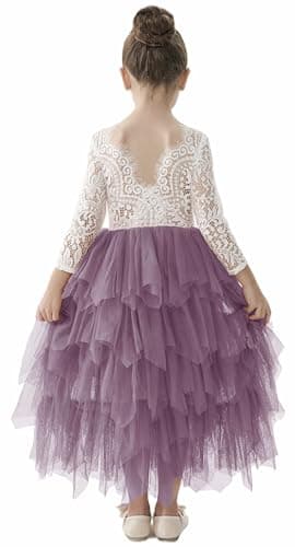 2Bunnies Girl Peony Lace Back Tiered Tutu Party Dress