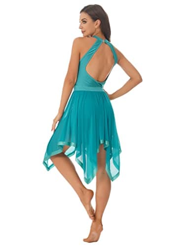 Women's Sleeveless Halter Neck Sequin Dance Costume