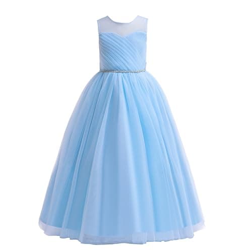 Glamulice Long A-Line Maxi Flower Girl Holiday Dress