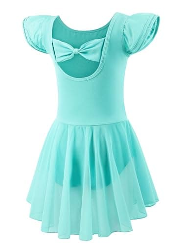 Mecceos Girls' Ballet Leotards - Short/Long Sleeve Skirts