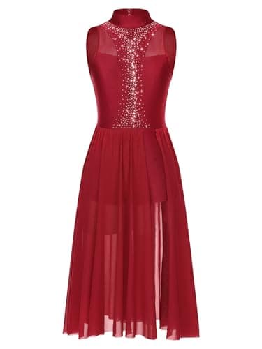 Women's Lyrical Dance Costume Mesh Flowy Dress