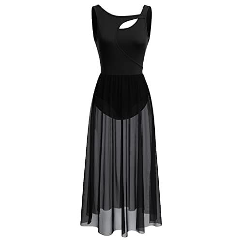 Lyrical Dance Costumes for Women: Sleeveless Mesh Tulle Maxi Dress - XS-XL
