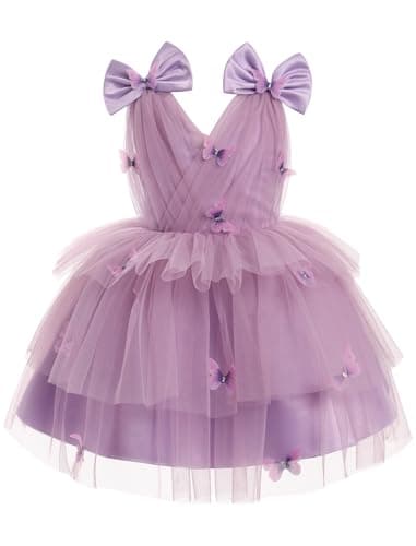 IMEKIS Toddler Girls Rainbow Butterfly Birthday Tutu Dress