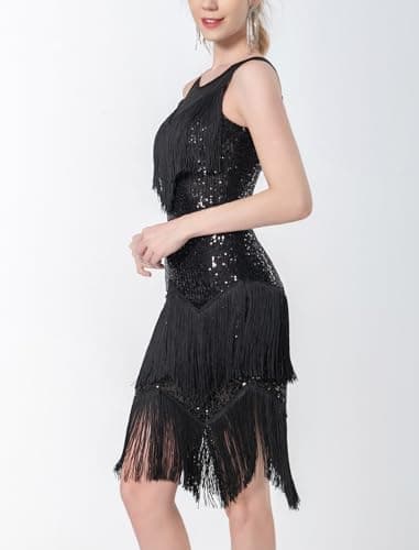 Women's Latin Dance Dress with Fringe and Sequins for Ballroom Dancing